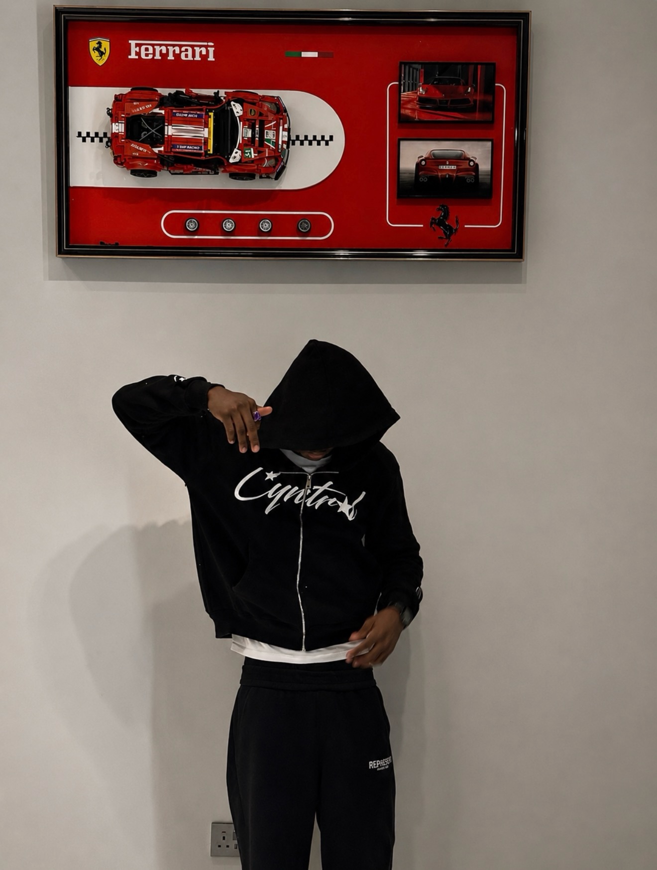 Black Cyntral hoodie portrait